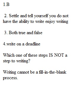 The Writing Process Quiz